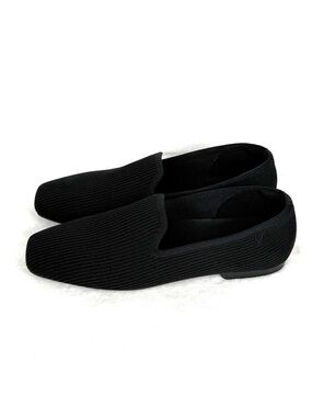 VIVAIA Knit Slip-On Flats Black Square Toe Comfort EU 41.5 ( US 7.5 )